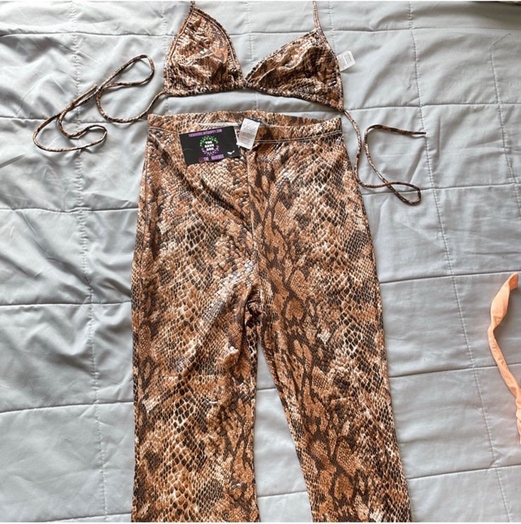 Two piece snake skin outfit