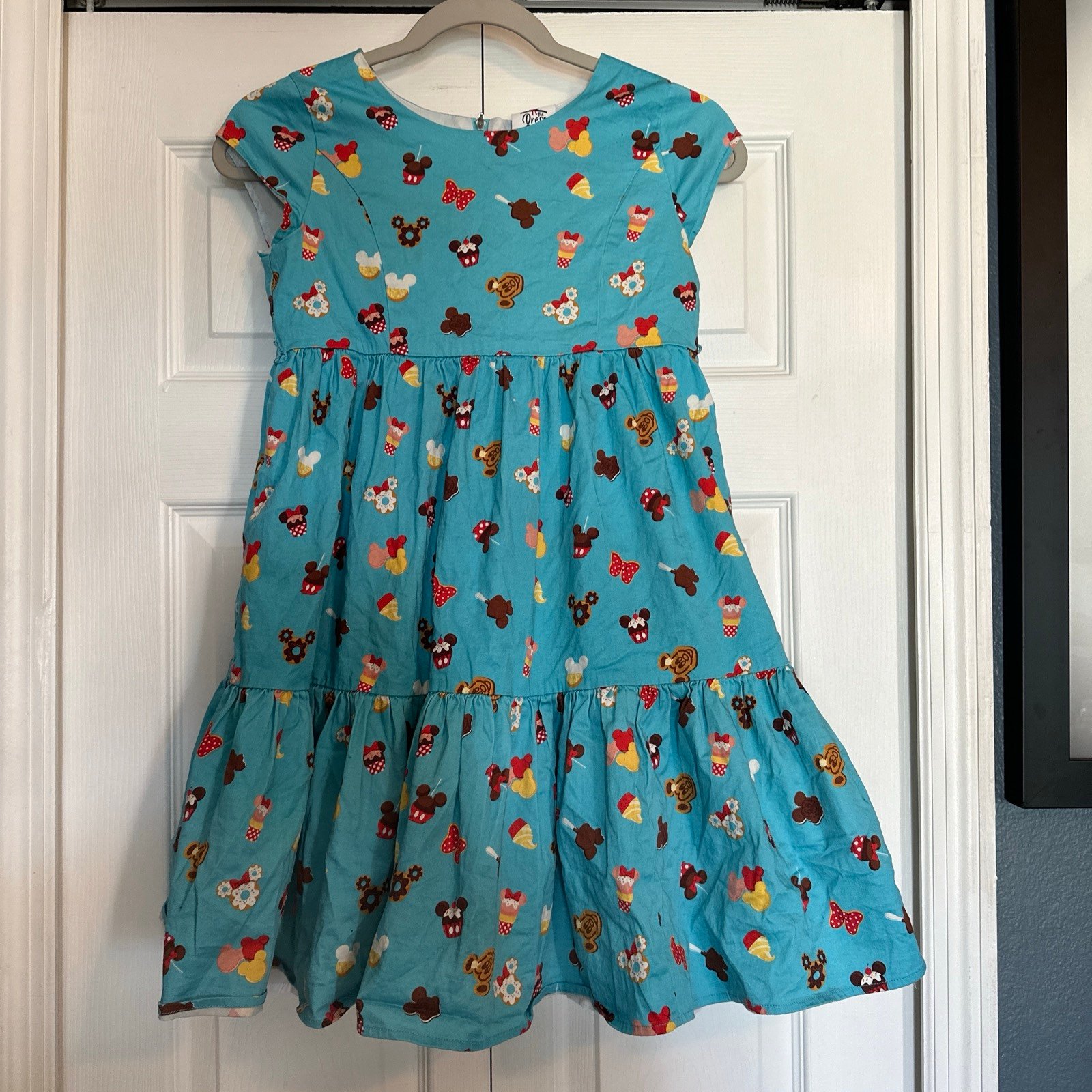 Disney The Dress Shop Girls Blue Sleeveless Tiered Swing Dress Youth L Treats