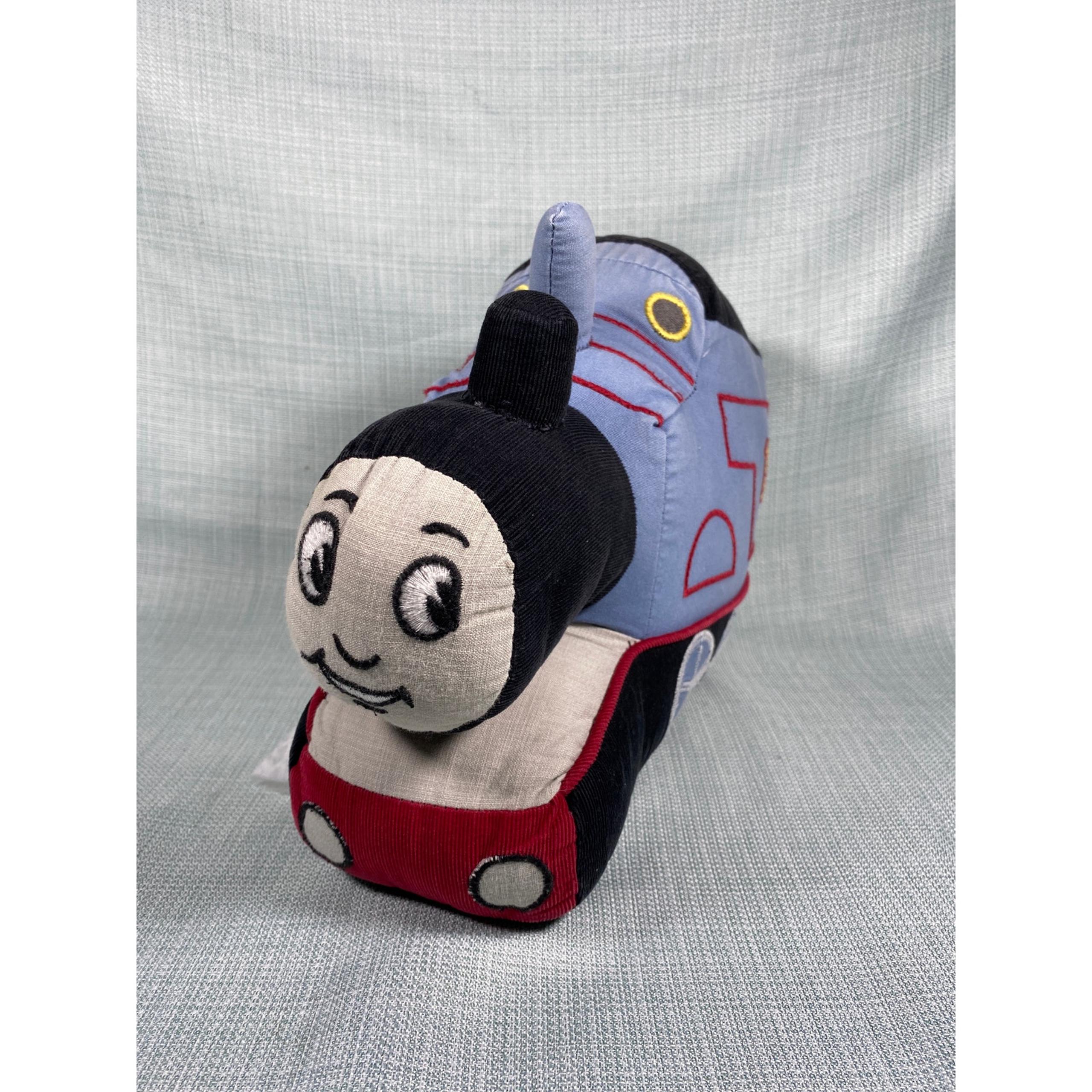 Pottery Barn Kids Thomas & Friends Train Shaped Throw Pillow Plush Blue