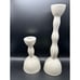 Pair of Molde Portugal White Pottery Candlesticks Candle Holders
