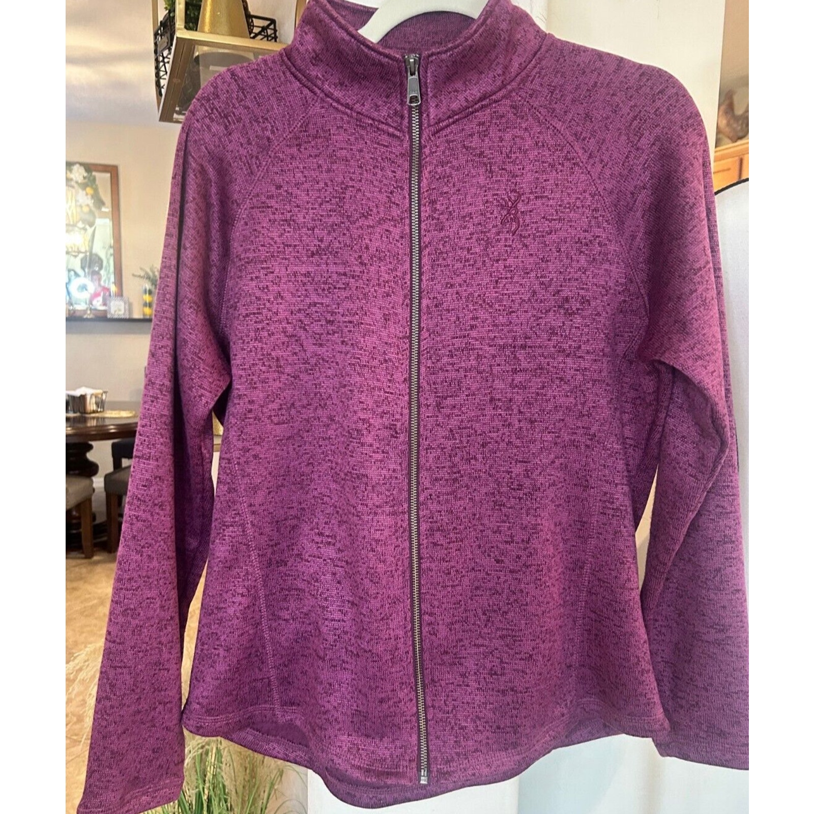 BROWNING Zip Up Sweatshirt Sweater Purple Women's Size Large