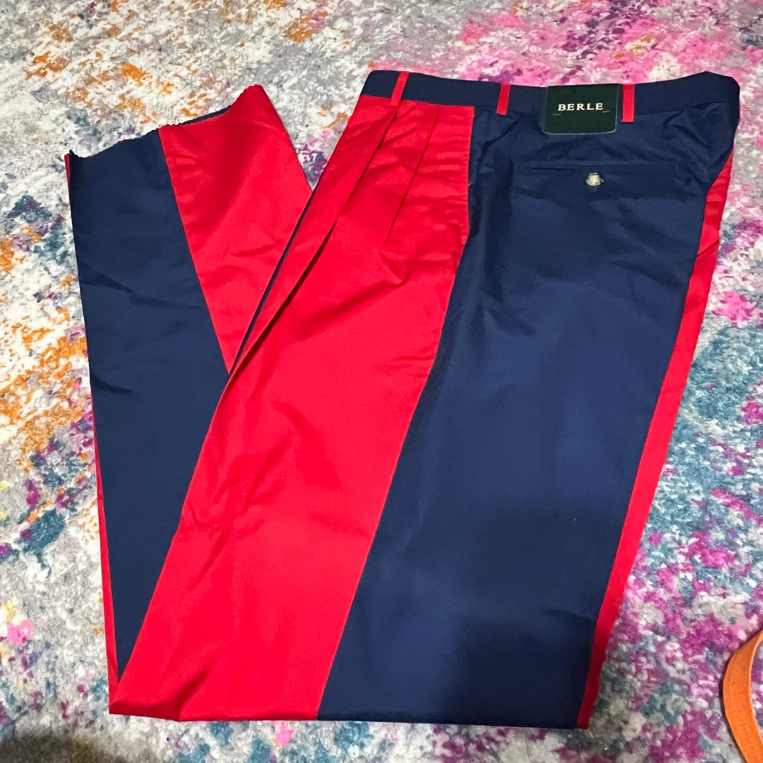Berle Men’s Vintage Red Navy Pants size 32