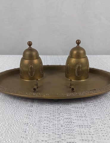 Antique Copper Inkwell Early 20th Century Made In Germany