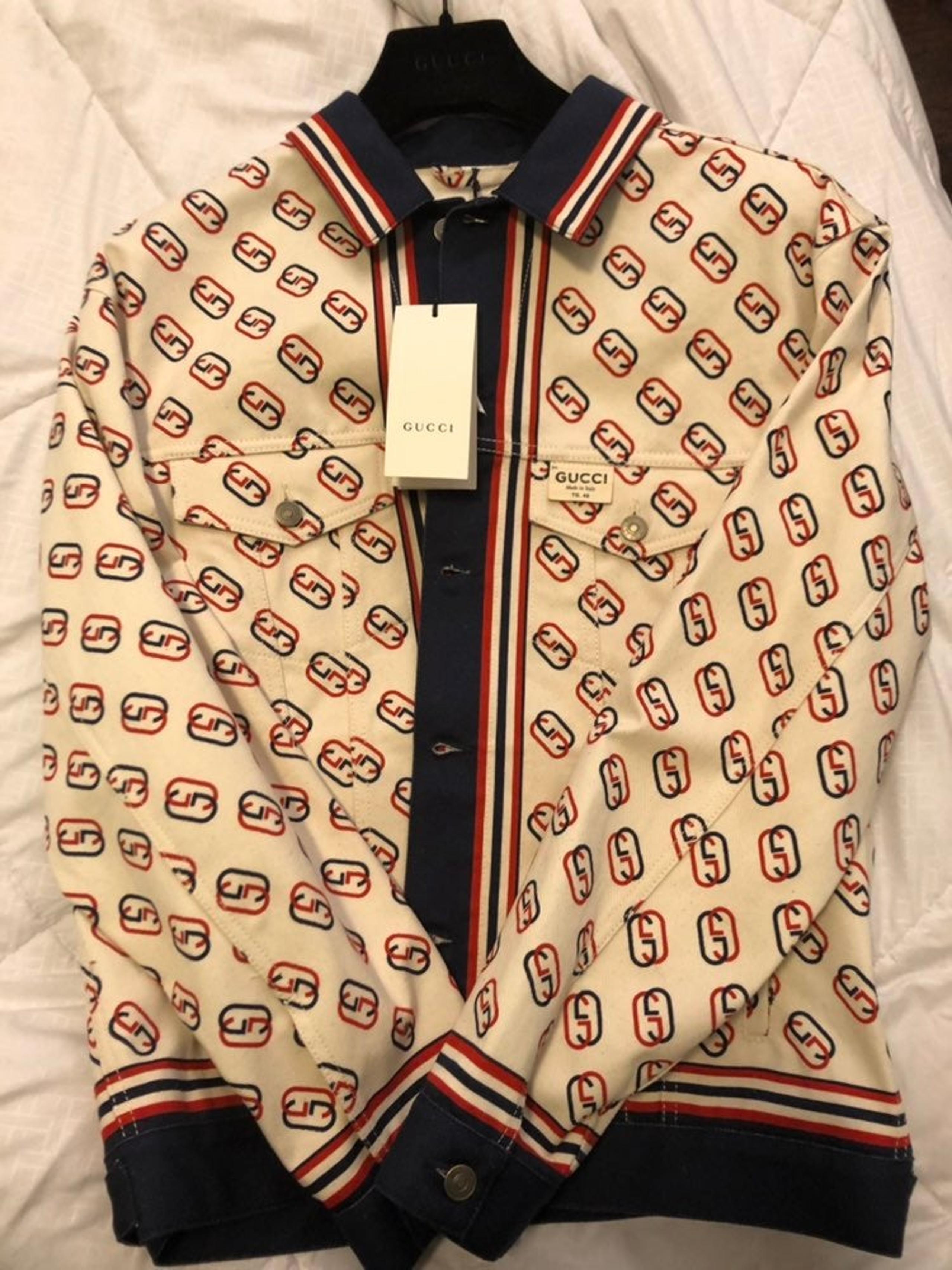 Authentic Gucci denim logo jacket brand new tags never worn