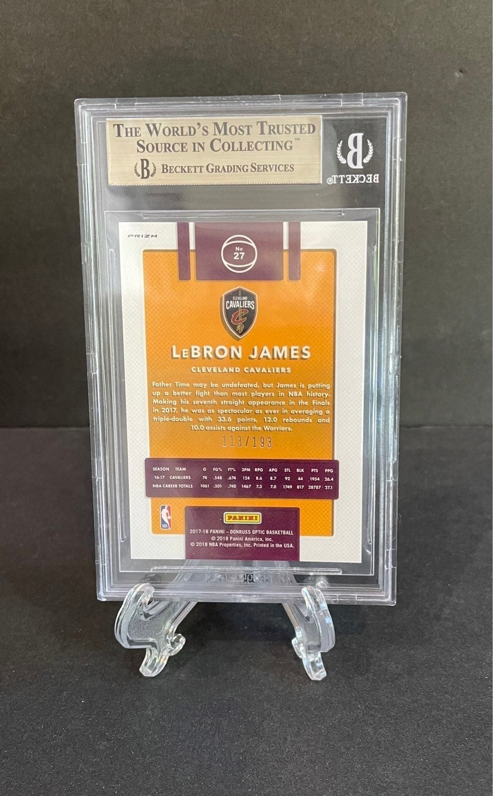 Lebron James high quality 2017-18 Optic Orange /193