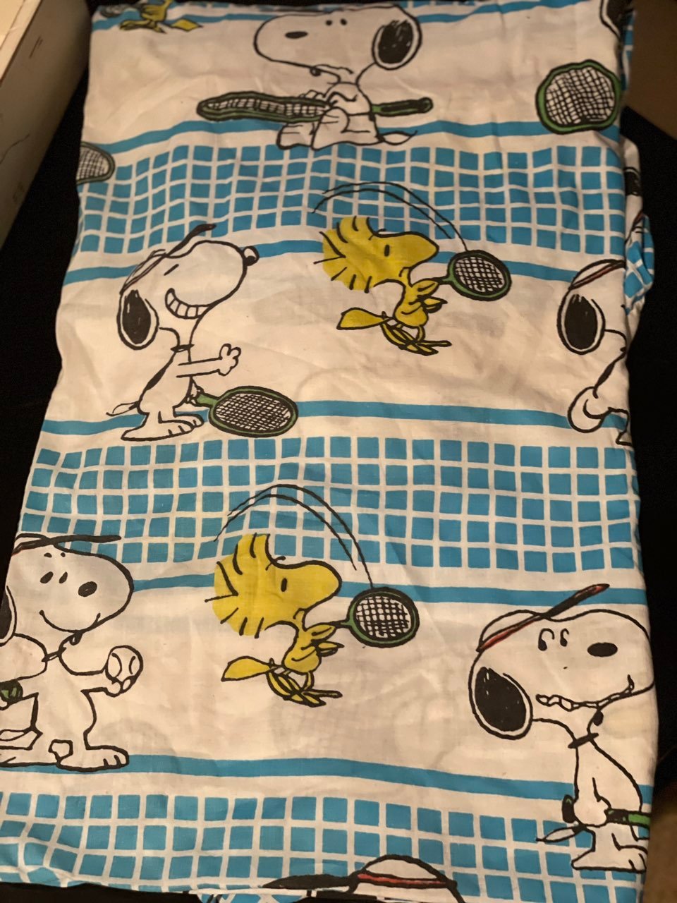 Vintage Peanuts snoopy tennis fitted twin sheet