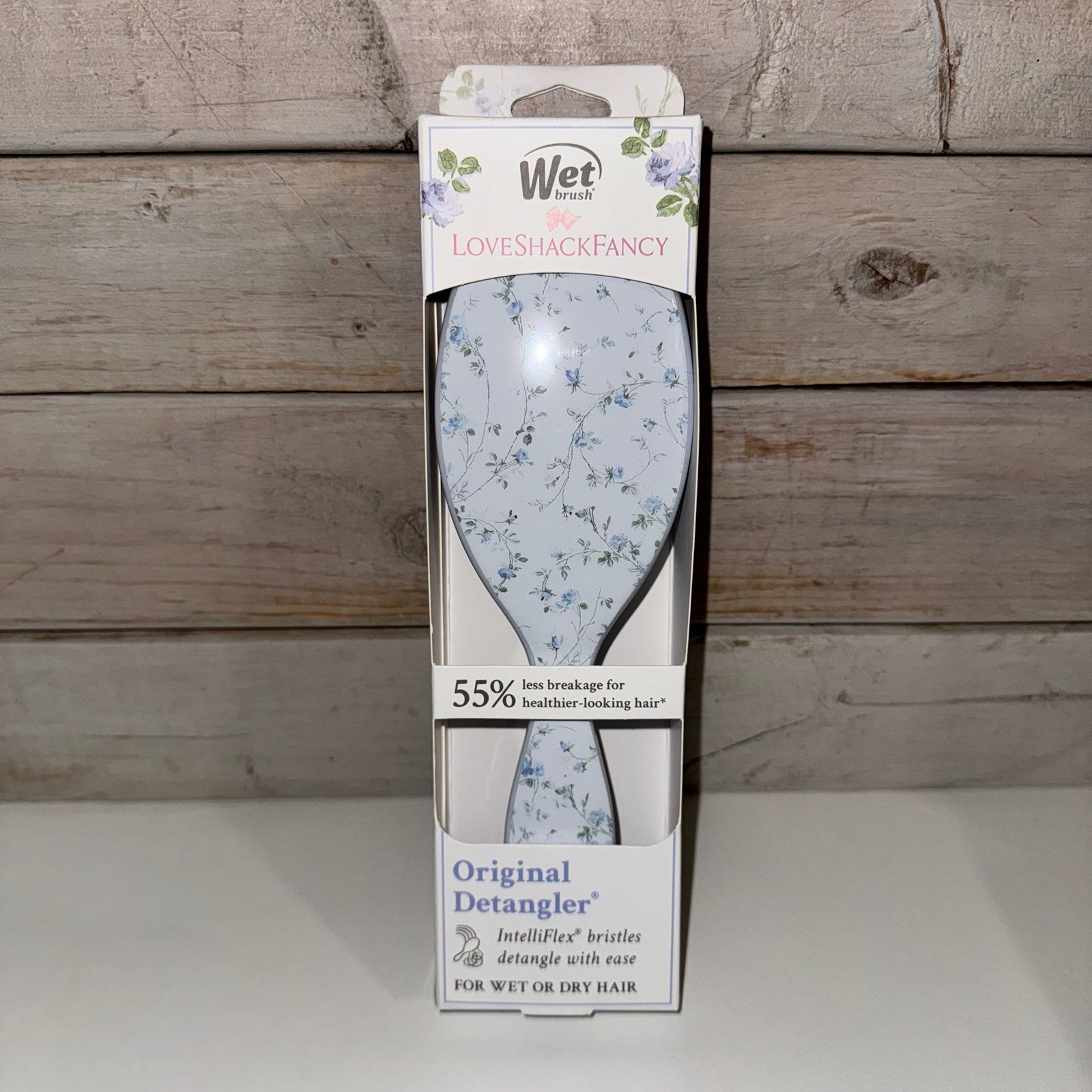 LoveShackFancy x Wet Brush Original Detangler Hair Brush English Ivy Blue NEW