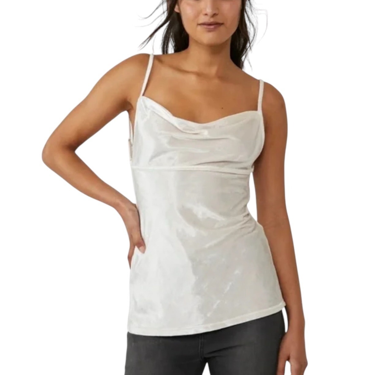 NWT! Free People All Night Velvet Tunic in Champagne - Size Small