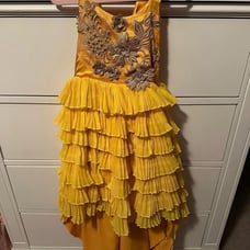 Oh Shana Disney Belle Beauty & the Beast hi low ruffle dress size 5 NWT