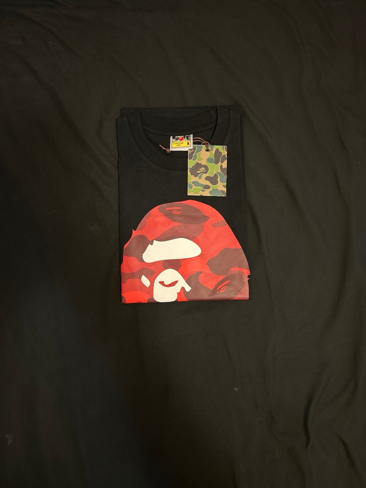 Bape color camo Red tee shirt medium