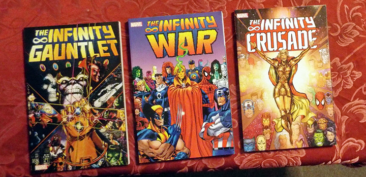 Infinity Gauntlet Infinity War Infinity Crusade TPB Starlin Perez Avengers X-Men