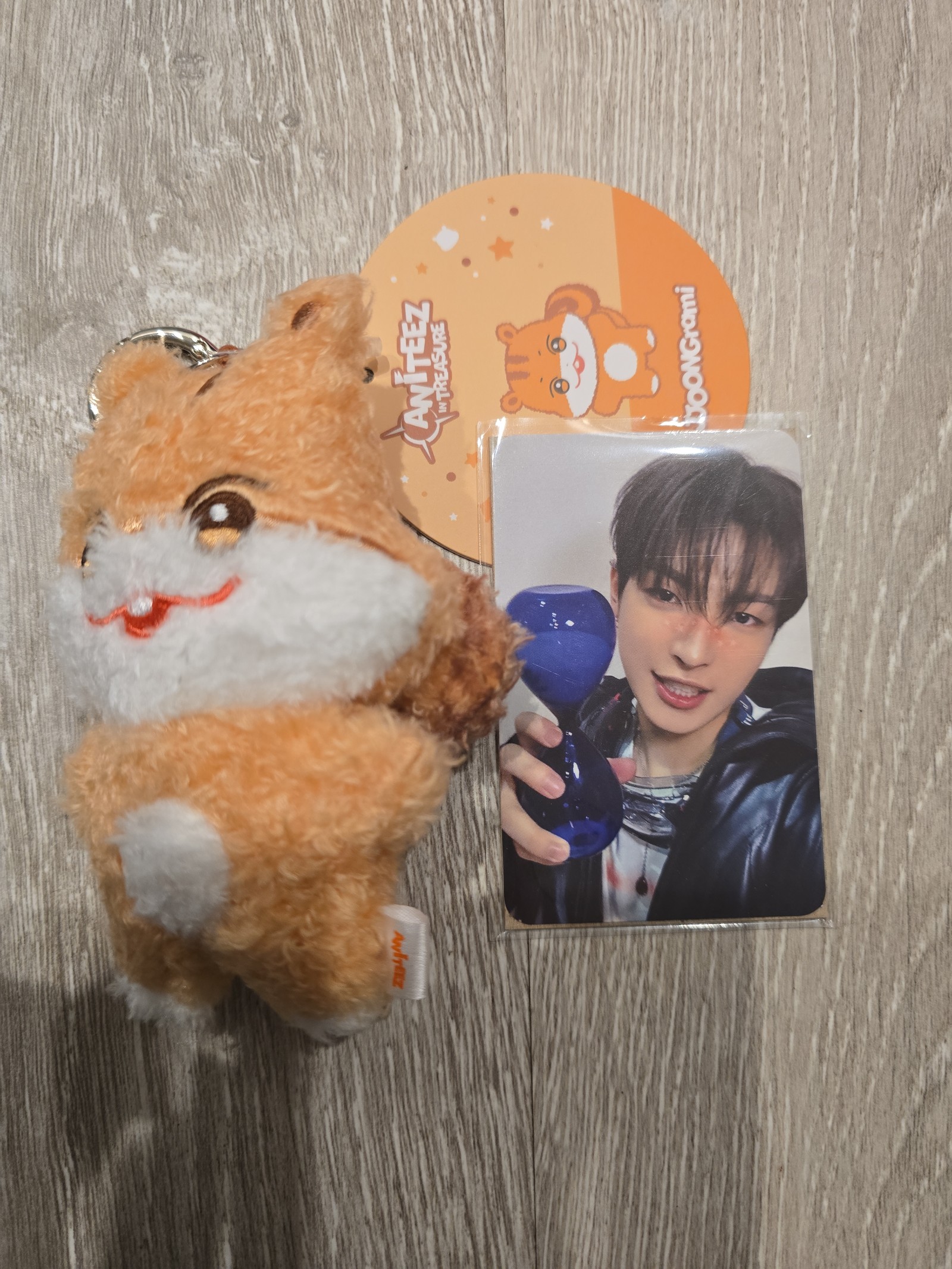 HONGJOONG JOONGRAMI ANITEEZ IN TREASURE MINI PLUSH KEYRING WITH PC