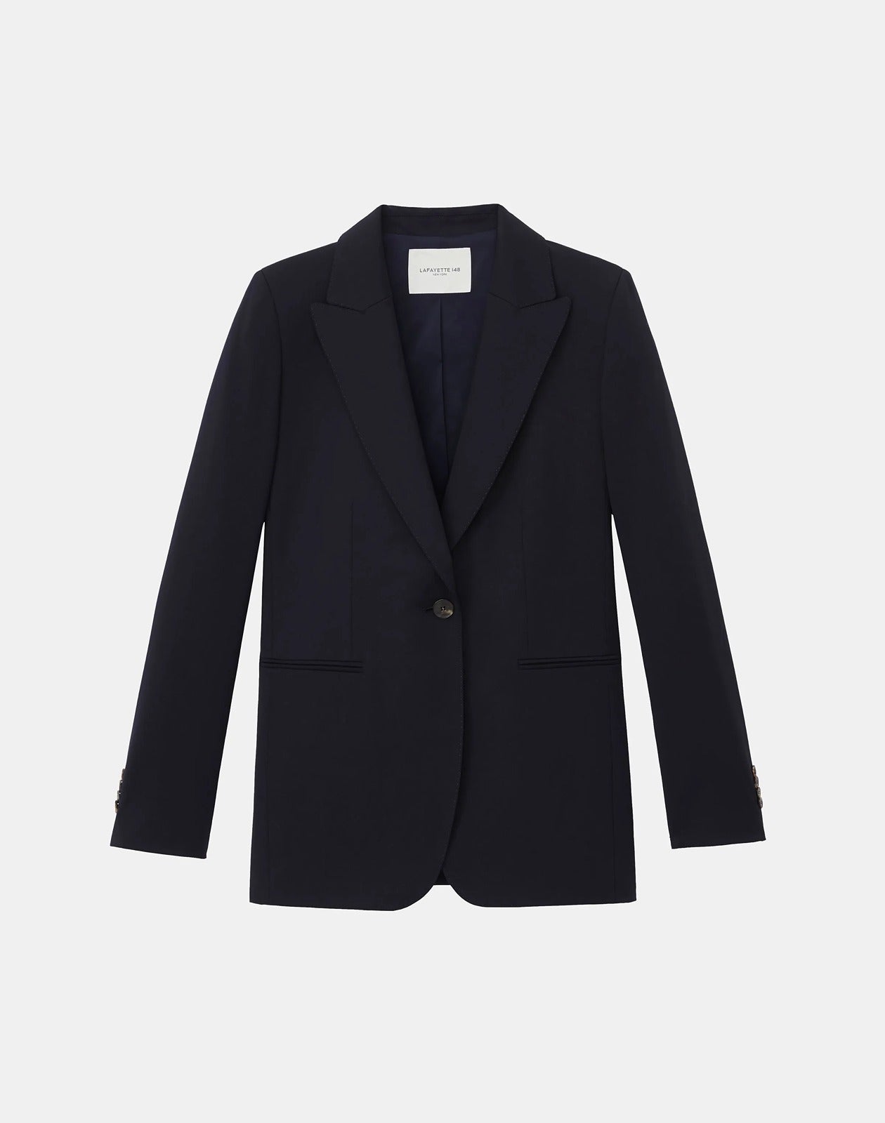 Lafayette 148 Single Button Stretch Wool Blazer