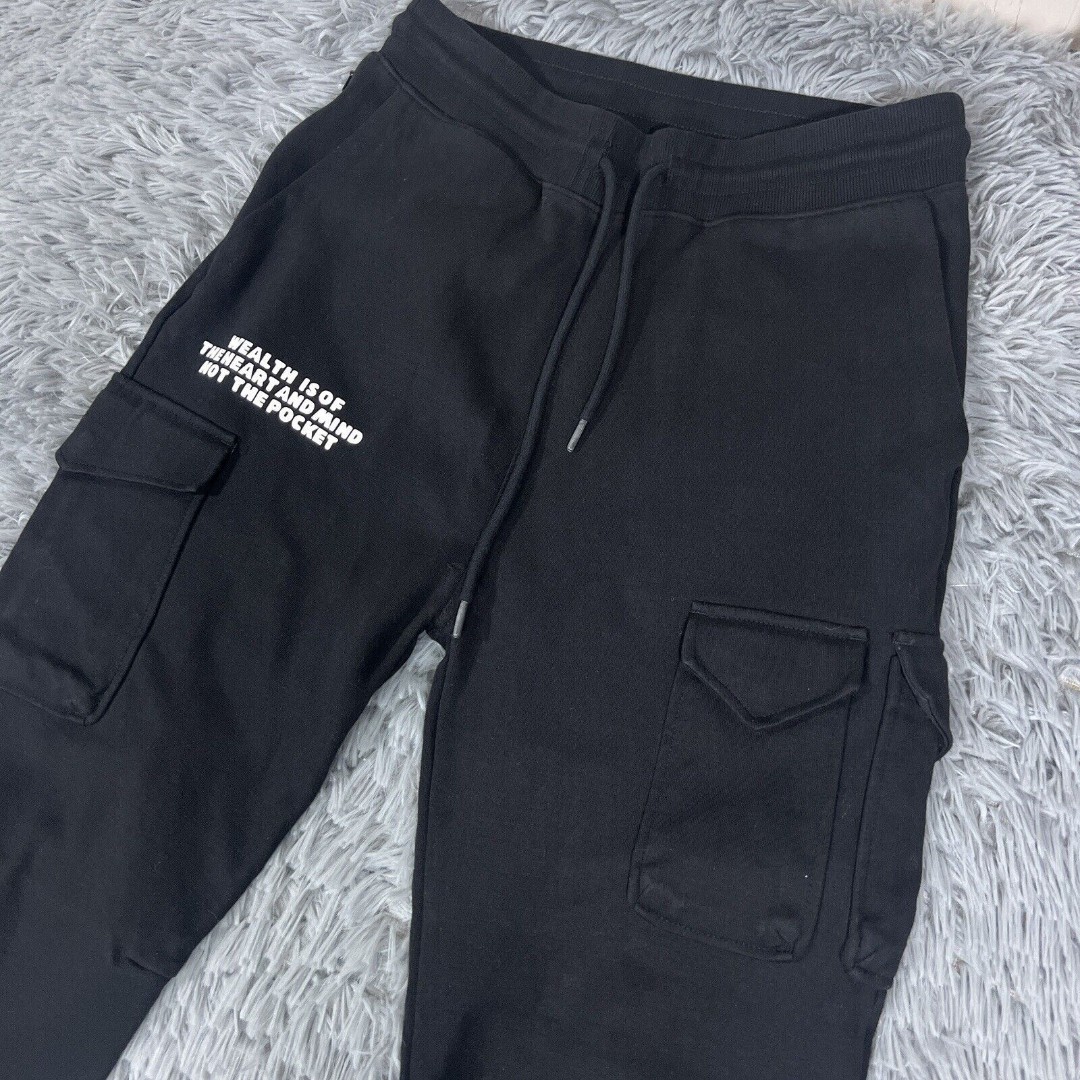 Billionaire Boys Club Pants Mens Medium Black Sweatpant Cargo Pocket Drawstring