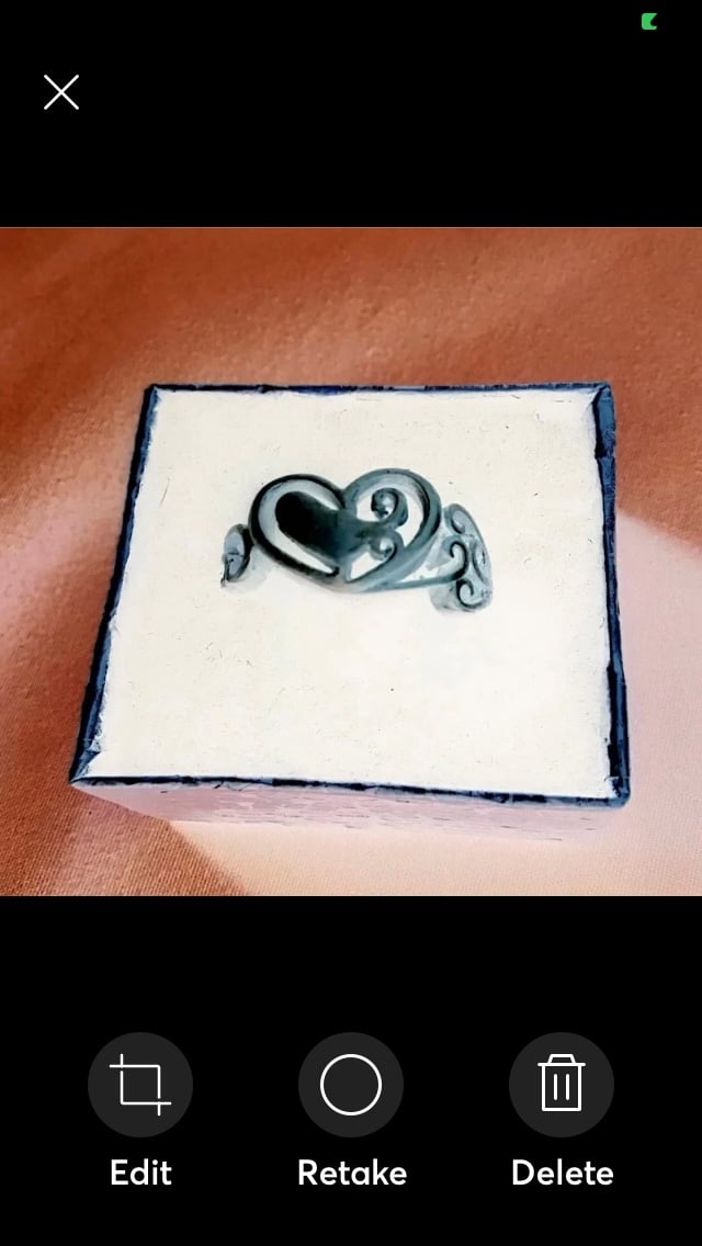 Vintage sterling silver heart ring
