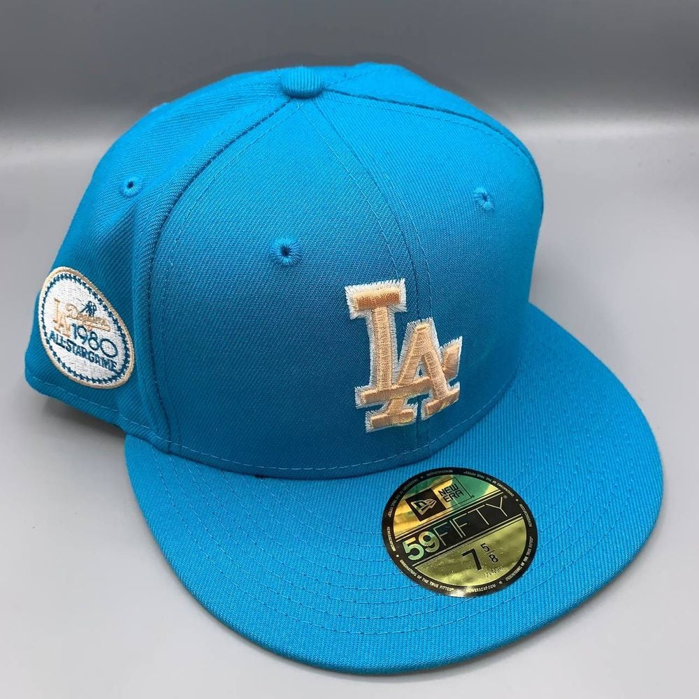 Los Angeles LA Dodgers Hat Men 7 5/8 Blue 59Fifty New Era MLB Fitted Cap