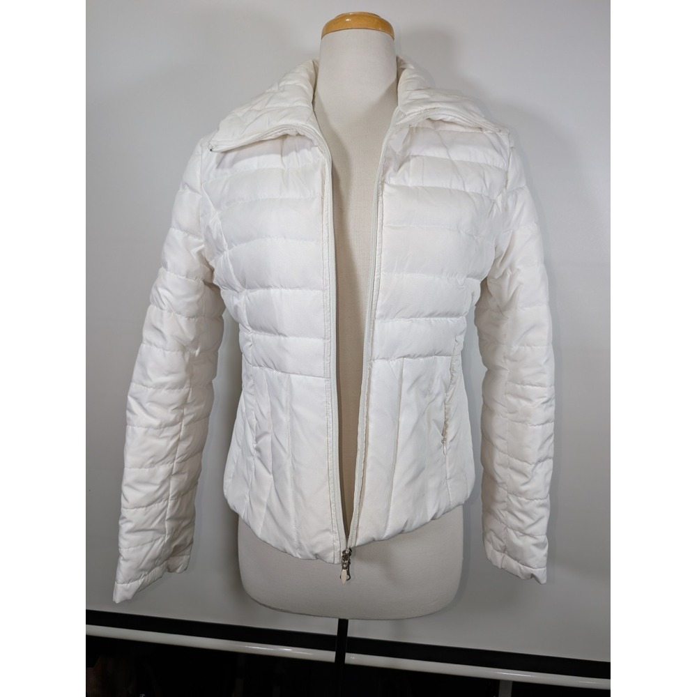 KENNETH COLE REACTION VERY NICE WHITE IVORY DOWN FILLED JACKET SZ medium