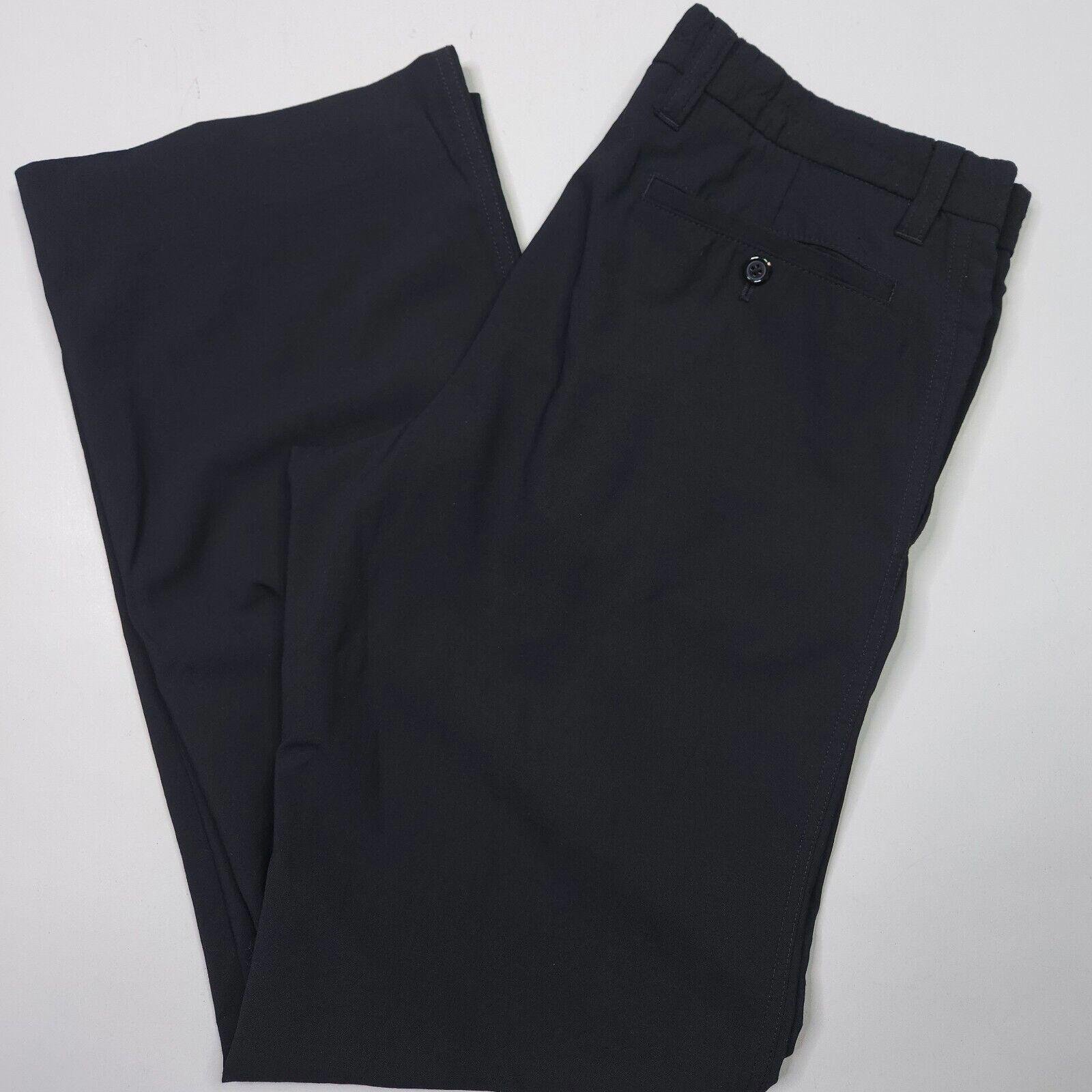 HUGO Hugo Boss Halm Black Stretch Wool Dress Pants Luxury 34R 34x33