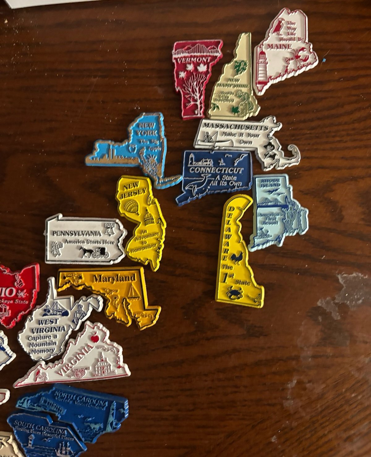 Vintage All 50 States Travel Rubber Magnets Souvenir Lot