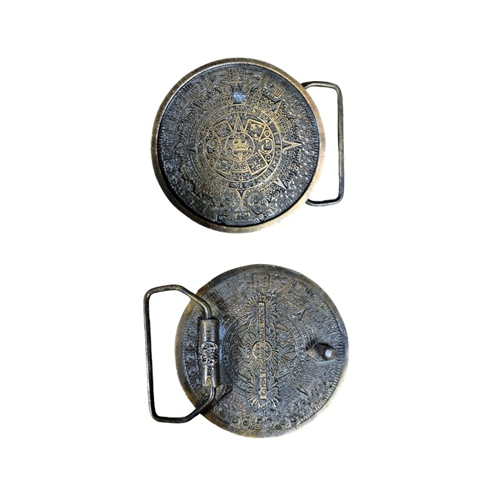 Vintage Bergamot 1974 Aztec Calendar Belt Buckle