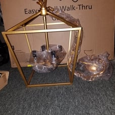 Duward 4 light lantern Geometric pendant.. Chandelier