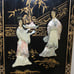 Set of 4 Vintage 3D Mother of Pearl Hand Painted Asian Art Panels of Geishas
