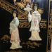 Set of 4 Vintage 3D Mother of Pearl Hand Painted Asian Art Panels of Geishas
