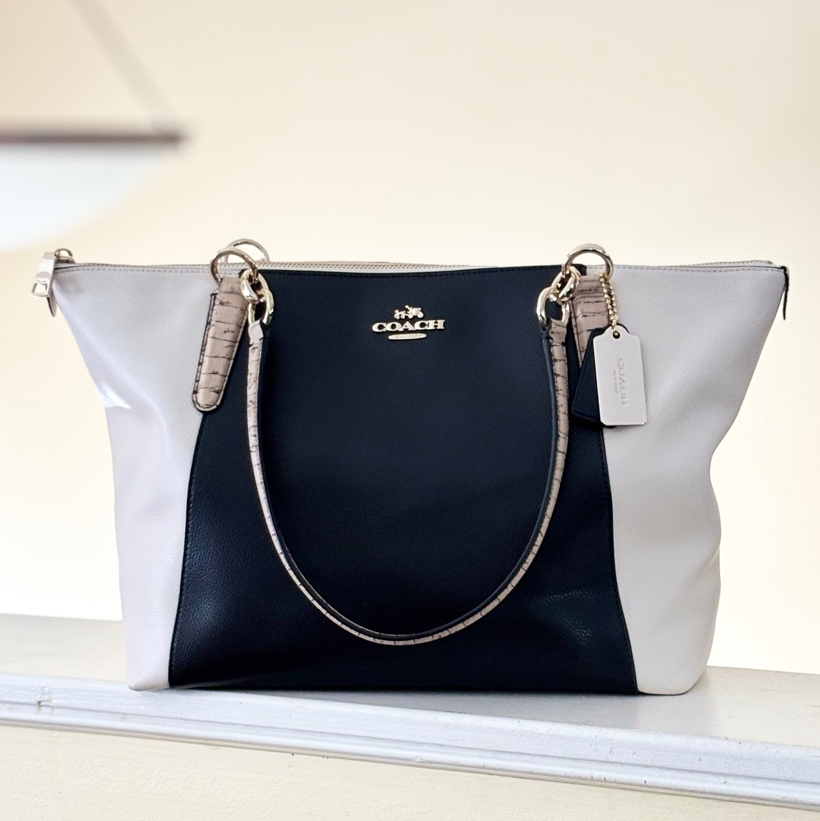Coach AVA TOTE IN Exotic Embossed Leather Trim