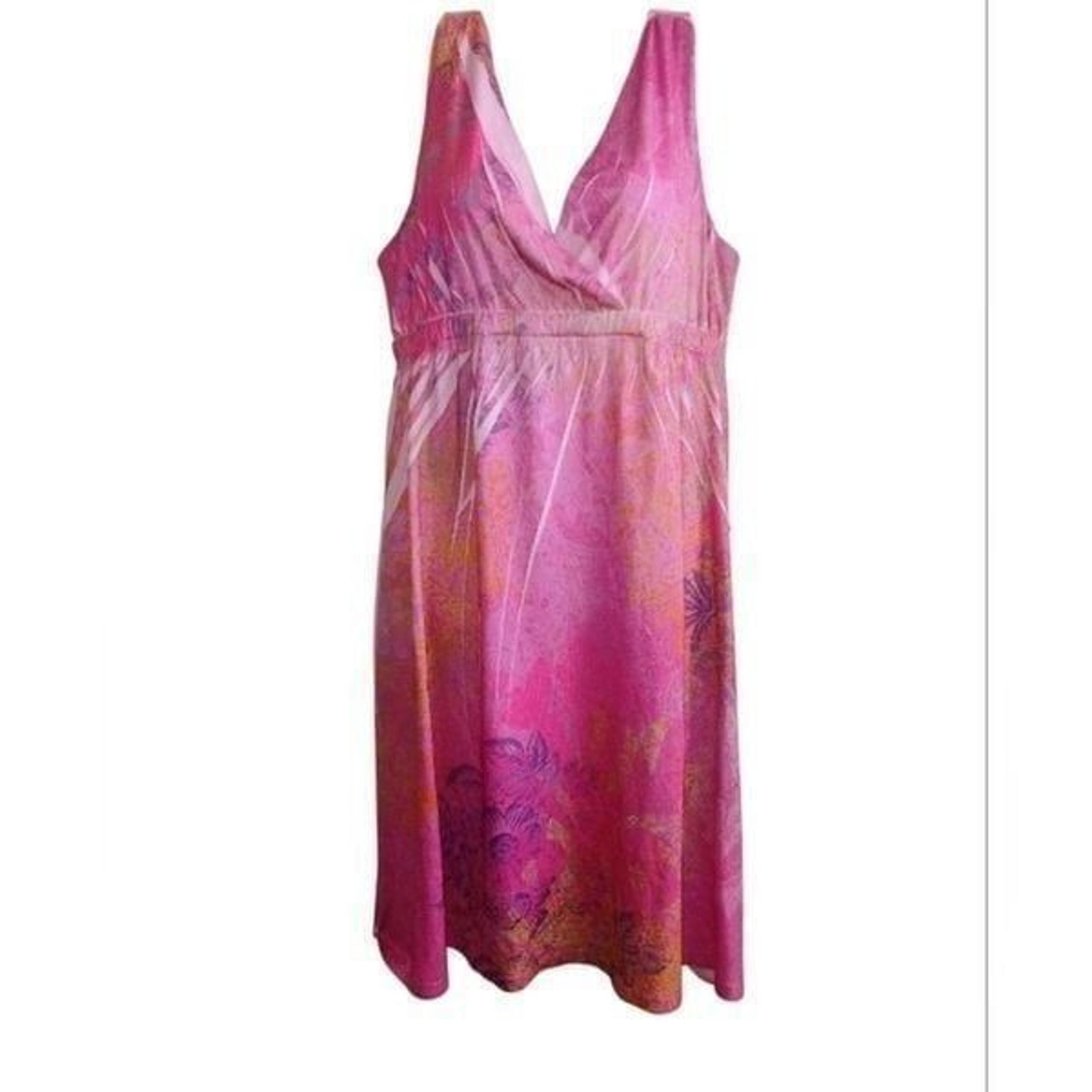 Jane Ashley Pink Asymmetrical Sundress Sleeveless V-Neck