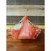 Murano Style Art Glass Basket Bowl Vase Orange White Vintage