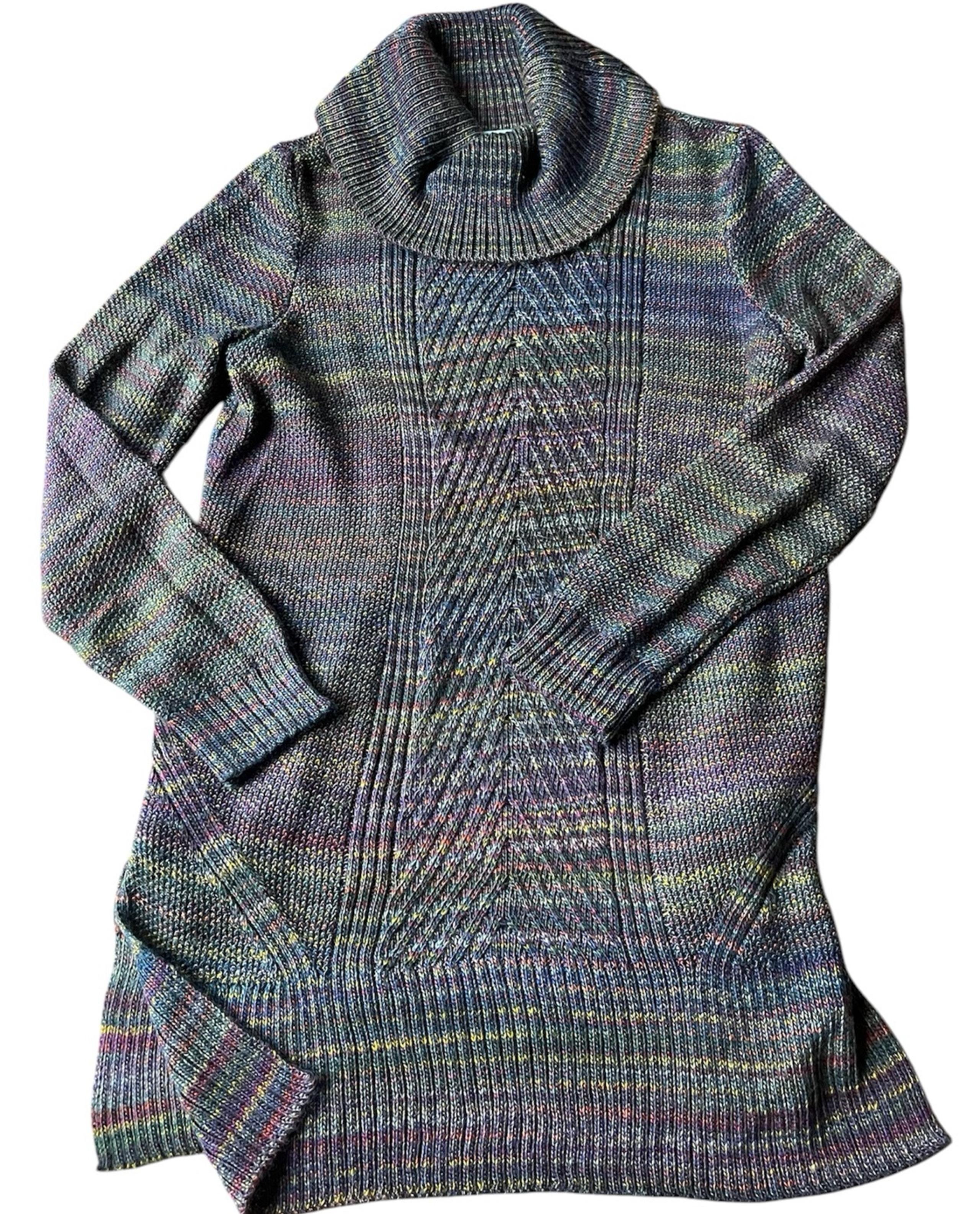 Dress barn long large cowl neck sweater with side slits