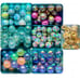 Fancy Craft Iridescent & Crackle & Rhinestone Beads with Gold Spacers Lot #3