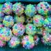 Fancy Craft Iridescent & Crackle & Rhinestone Beads with Gold Spacers Lot #3