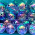 Fancy Craft Iridescent & Crackle & Rhinestone Beads with Gold Spacers Lot #3