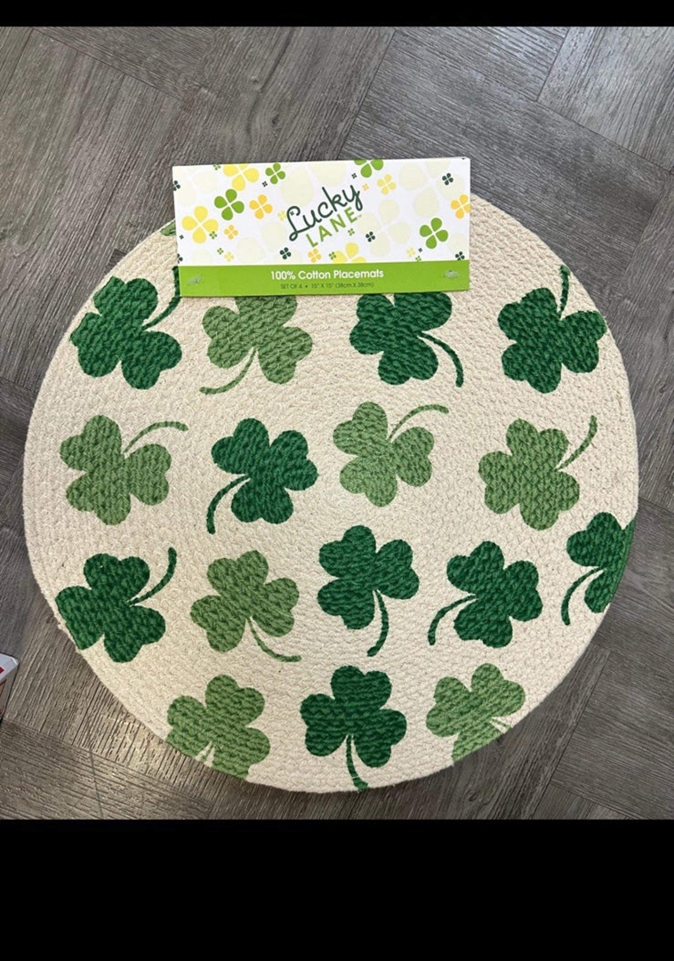 St patrick’s shamrock cotton placemats