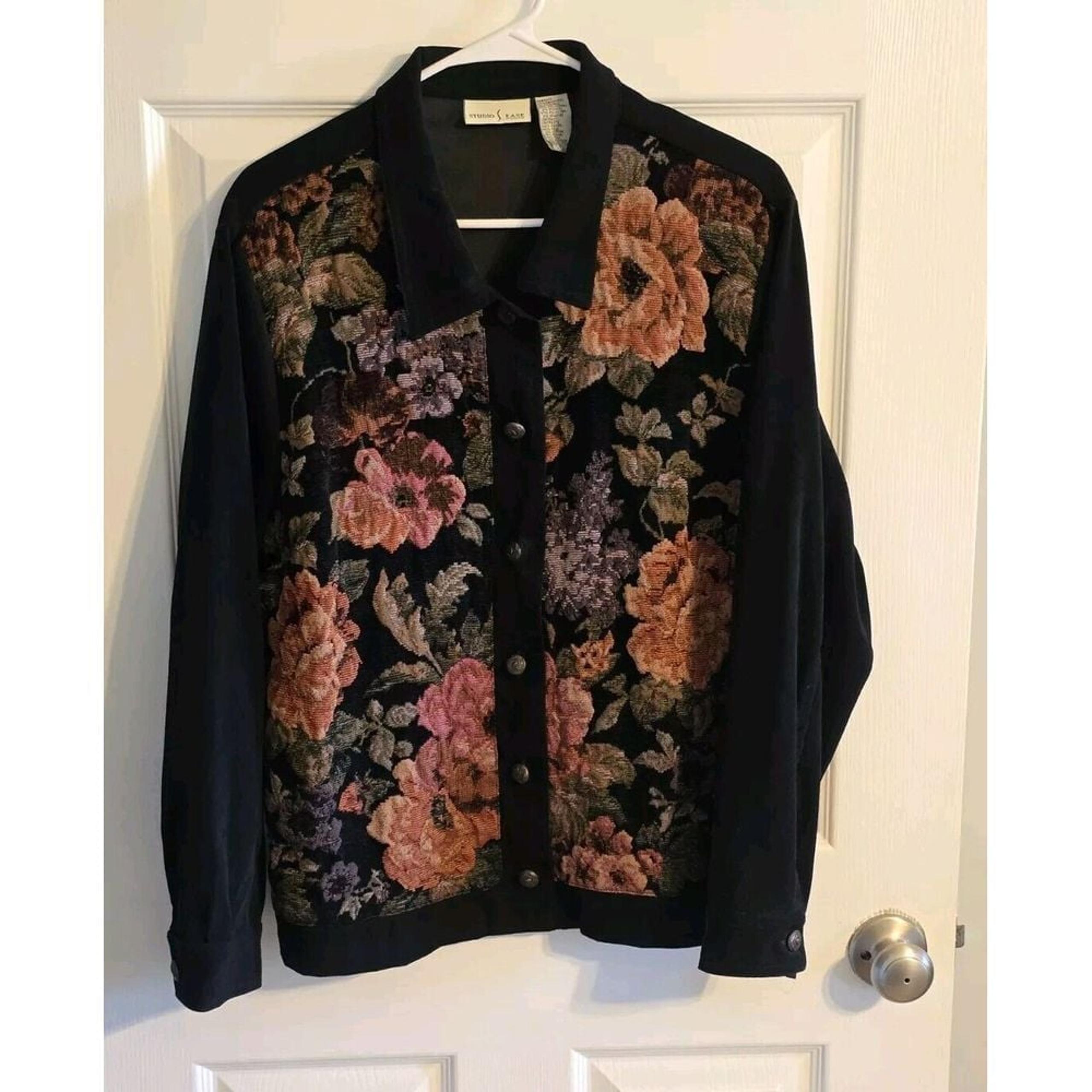 Studio Ease Women's Embroidered Floral Shacket Size 20W