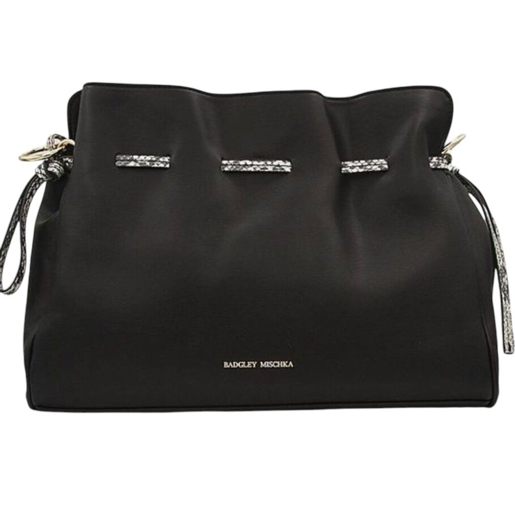 Badgley Mischka Solid/Snake Combo Bag Black NWT