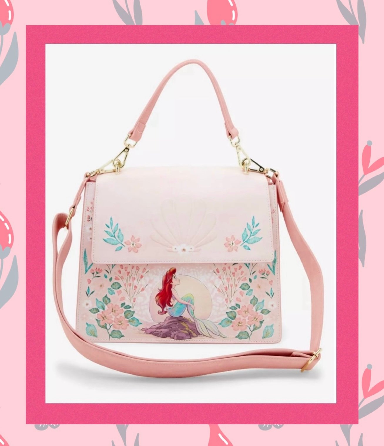 Loungefly Disney The Little Mermaid Ariel Floral Crossbody Bag