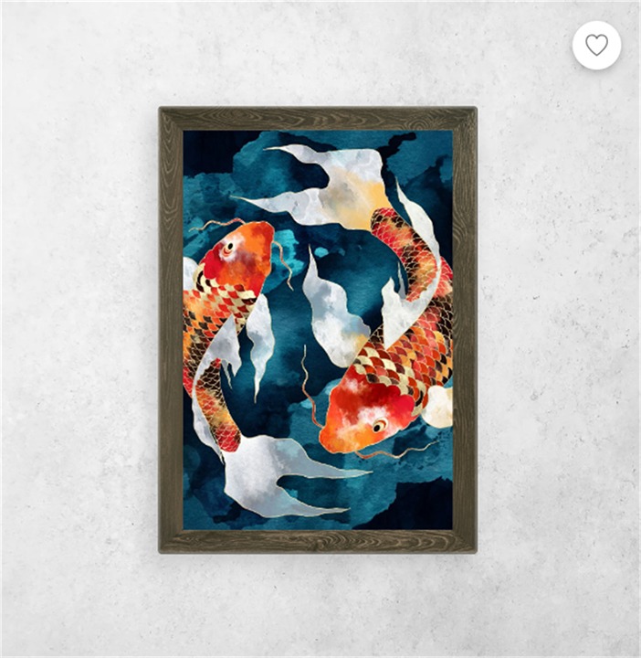 Metallic Koi II Poster Painting canvas 20*30inch