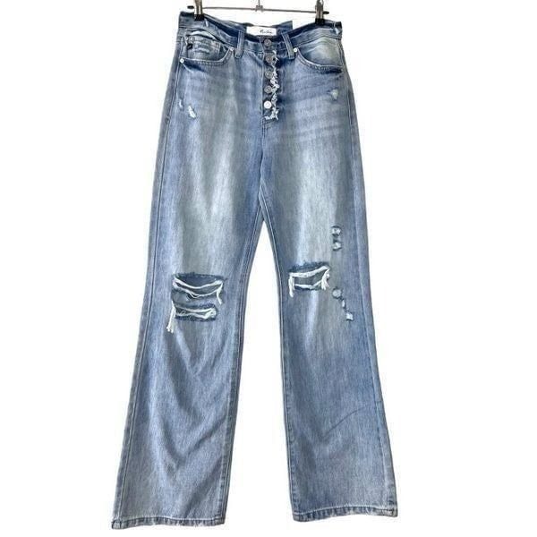 NWT 90s Flare KanCan Button-fly Distressed Jeans Size 3 Tall