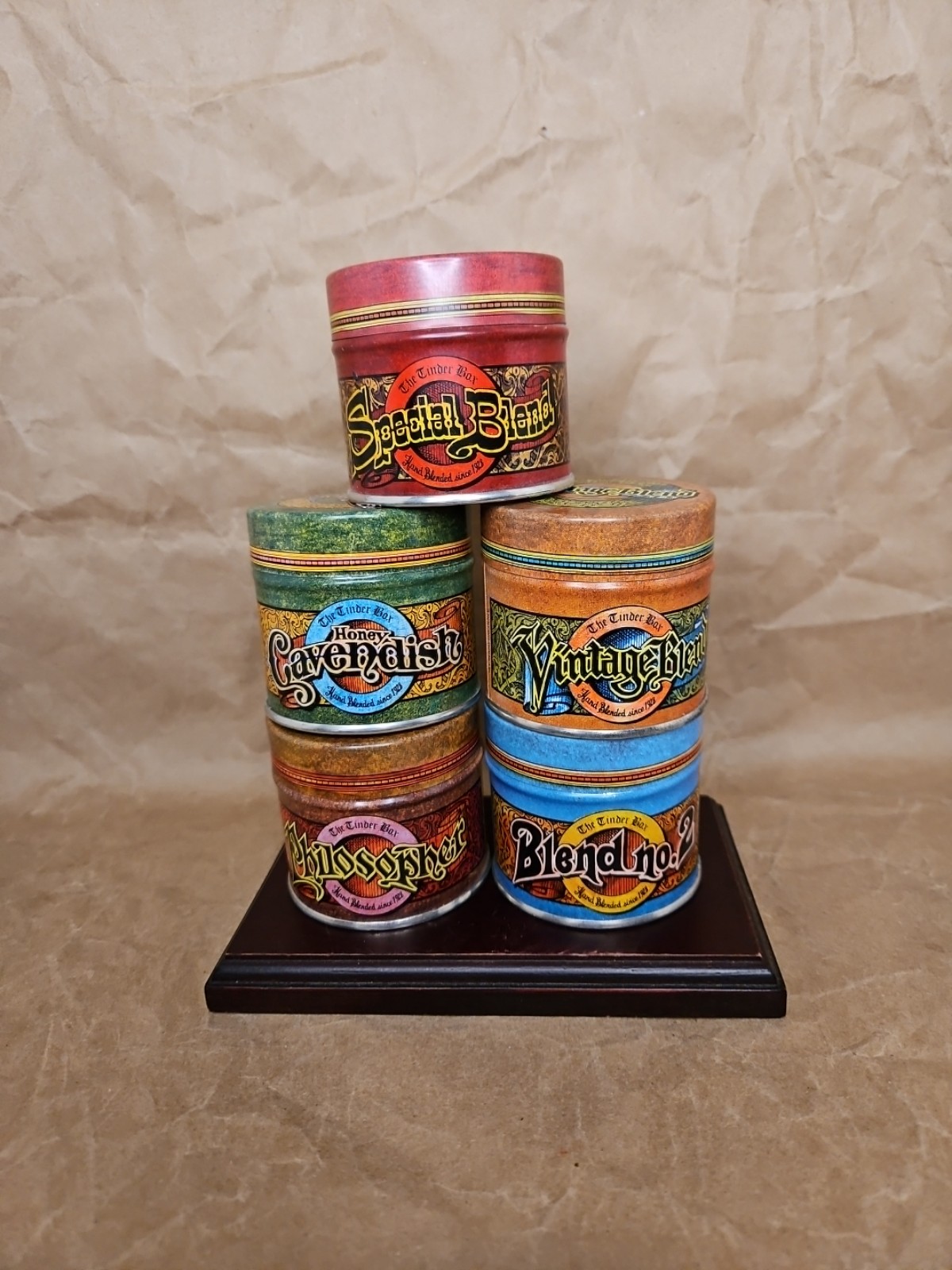 Vintage The Tinder Box Empty Tin Containers Lot Of 5