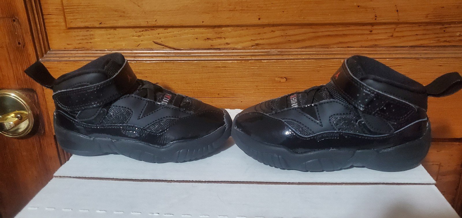 Jordan Jumpman Two Trey (TD) Black University Red Toddler Athletic Sneaker Size