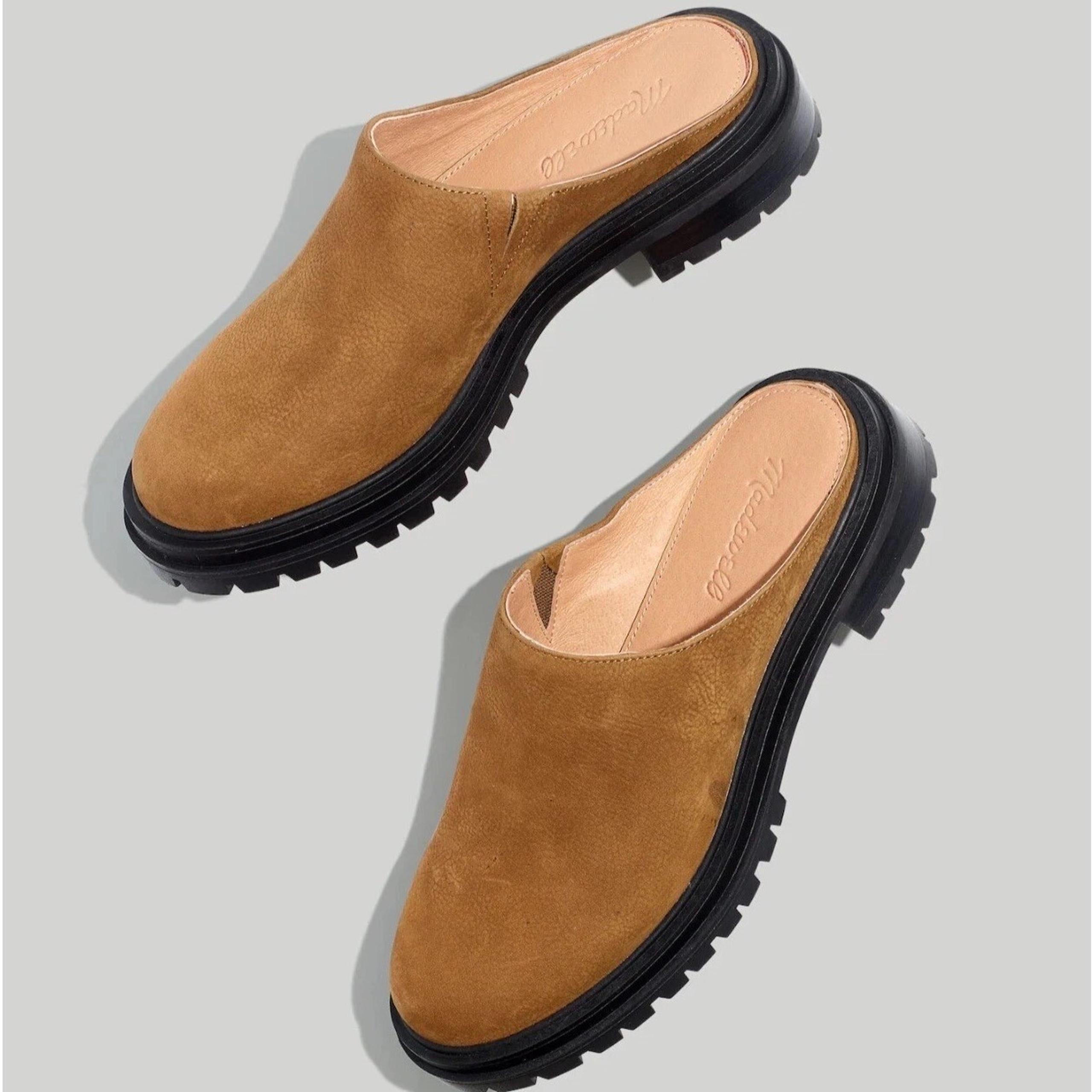 Madewell Bradley Lugsole Mule Leather Nubuck Slip On Shoe Brown Women 8