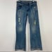 American Eagle distressed plaid patch jeans 30/32