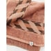 JC Penney Vintage Bath Towel Coral Pink Brown Borders Lightweight Body Wrap Beac