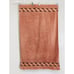 JC Penney Vintage Bath Towel Coral Pink Brown Borders Lightweight Body Wrap Beac