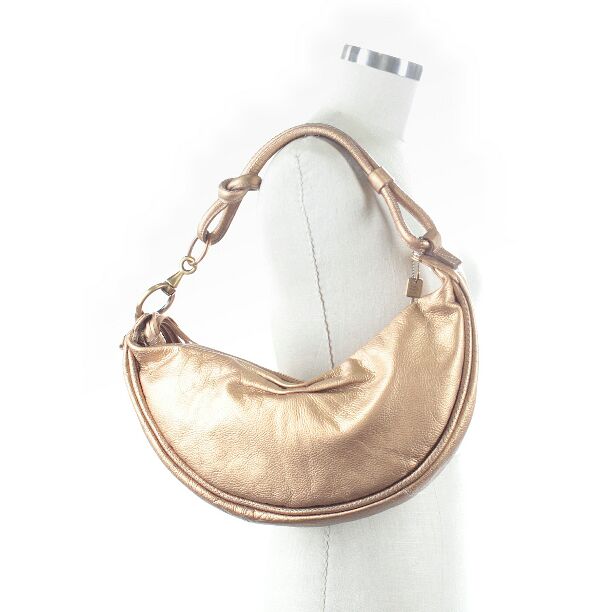 Fossil Golden Oval Tassel Leather Hobo