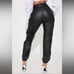 Fashion Nova Black Faux Leather Cargo Joggers Size 2X