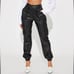 Fashion Nova Black Faux Leather Cargo Joggers Size 2X