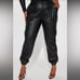 Fashion Nova Black Faux Leather Cargo Joggers Size 2X
